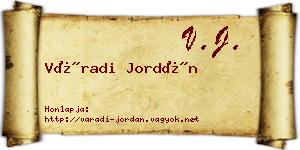 Váradi Jordán névjegykártya